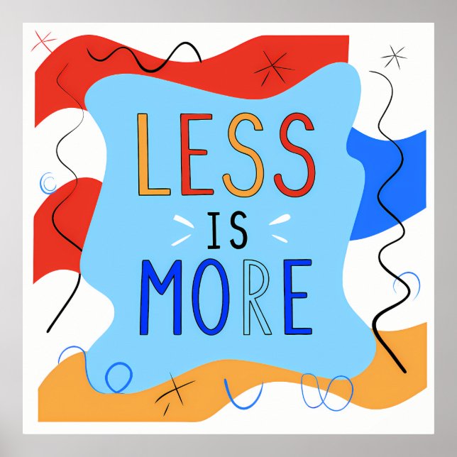 Vibrant "Less Is More" Abstract Graphic Poster (Framsidan)