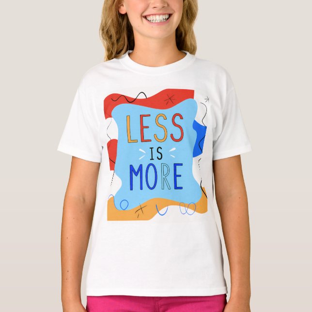 Vibrant "Less Is More" Abstract Graphic T Shirt (Framsida)