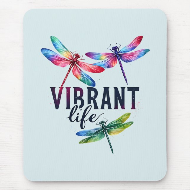 Vibrant Life - Artistisk Dragonfly Musmatta (Framsidan)