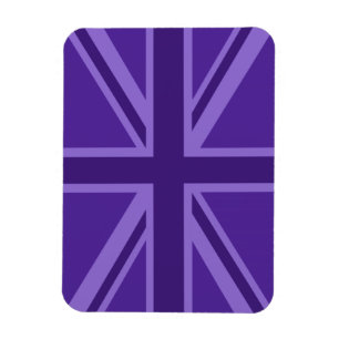 Vibrant Lila Färg Union Jack Magnet