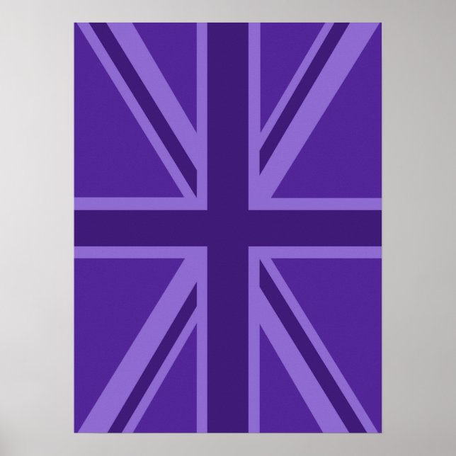 Vibrant Lila Färg Union Jack Poster (Framsidan)