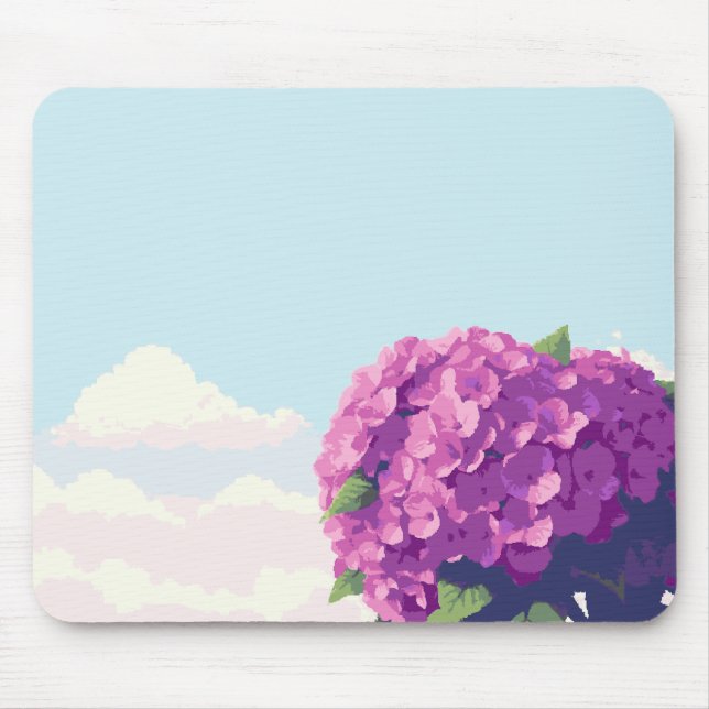 Vibrant Lila Hydrangeas Mouse Pad Musmatta (Framsidan)