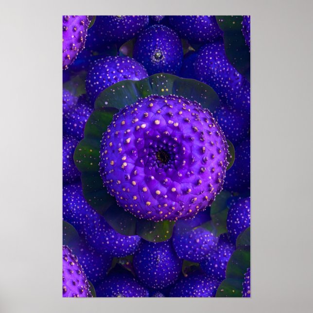 Vibrant Lila Nature Mönster Poster (Framsidan)