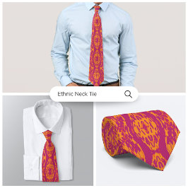 Vibrant Lila Orange Ethnic Mosaic Geometric Slips
