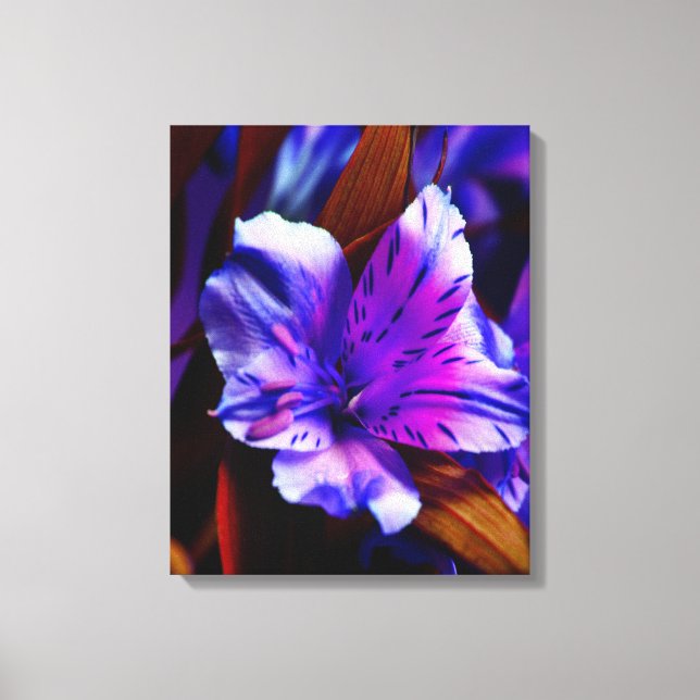 Vibrant Lila Tiger Lily Art Wrapped Canvas (Framsida)