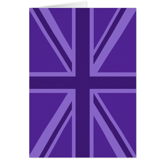 Vibrant Lila Union Jack Hälsningskort (Framsidan)
