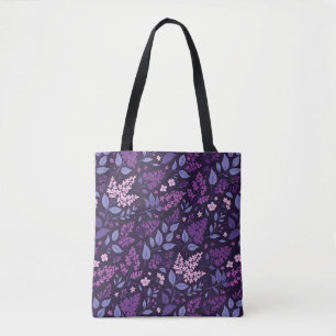 Vibrant Lilac-Blommönster Tygkasse