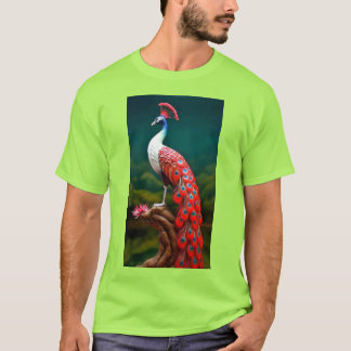 "Vibrant Lime Peacock Graphic T-Shirt - Embrace El