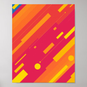 Vibrant Linjer i fetstilt Rosa, Gult och Orange Poster