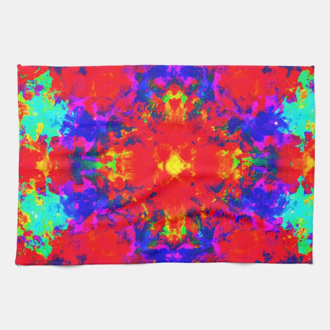 Vibrant Ljusa färger Mönster Art Kökshandduk (Horisontell)