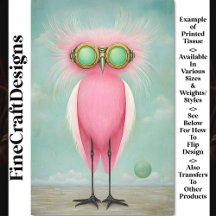 Vibrant Long Legged Funny Rosa Bird BS9 Decoupage