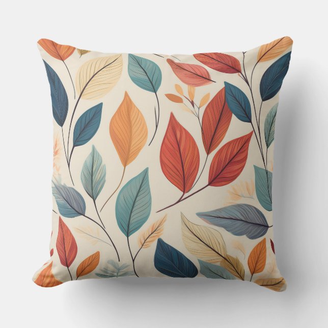 Vibrant Löv Mönster design Kudde (Framsida)
