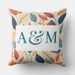 Vibrant Löv Mönster med dubbla monogram Kudde