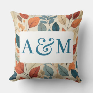 Vibrant Löv Mönster med dubbla monogram Kudde