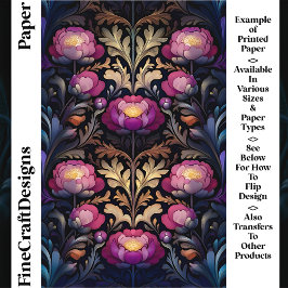 Vibrant Magenta, Rosa Peony Blooms CT3 Craft Pappe