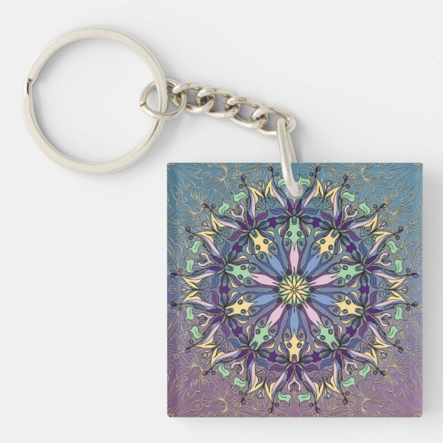 Vibrant Mandala Acrylic Keychain (Framsidan)