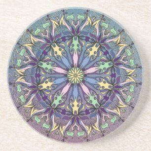 Vibrant Mandala Sandstone Underlägg