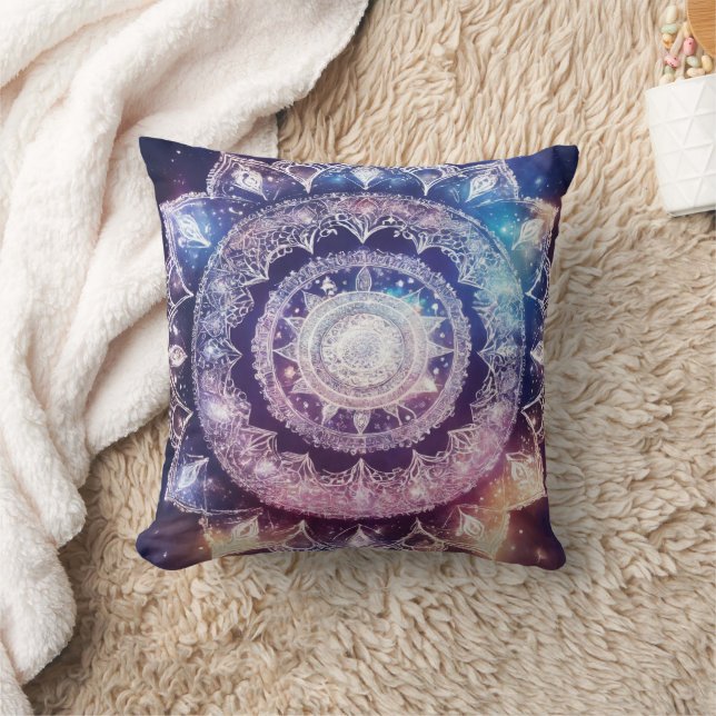 Vibrant Mandala Yoga Pillow för Serenity Kudde (Filt)