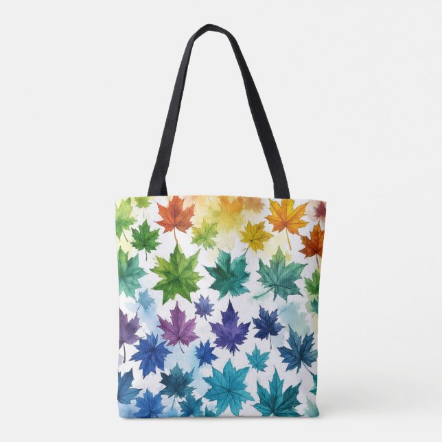 Vibrant Maple Löv Tote Tygkasse (Baksida)