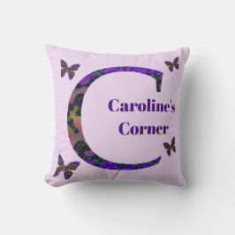 Vibrant Marcular Butterflies Brev C Monogram Kudde