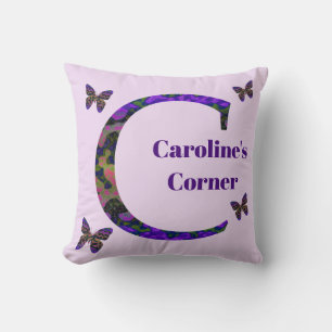 Vibrant Marcular Butterflies Brev C Monogram Kudde