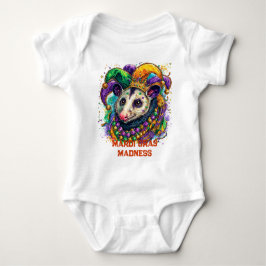 Vibrant Mardi Gras possum in jester mask and beads T Shirt