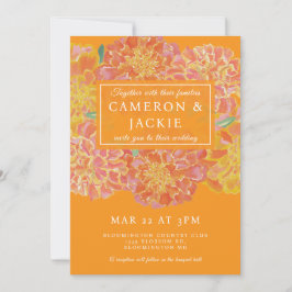 Vibrant Marigold Orange Wedding Invitation Inbjudningar