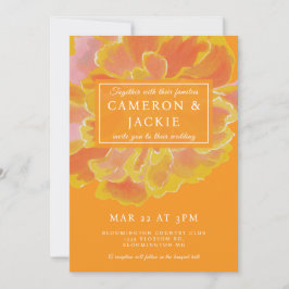 Vibrant Marigold Orange Wedding Invitation Inbjudningar