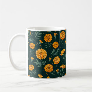 Vibrant Marigolds Mönster Kaffemugg