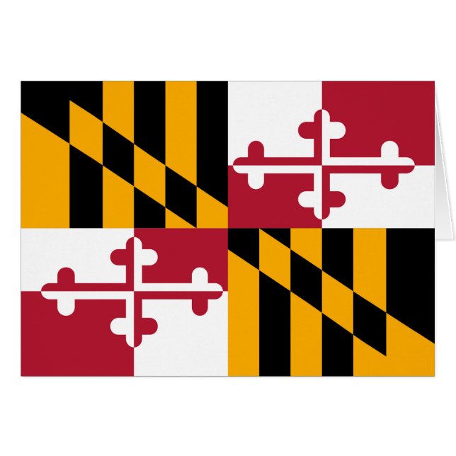 Vibrant Maryland Statlig flagga Hälsningskort (Framsidan Horizontal)