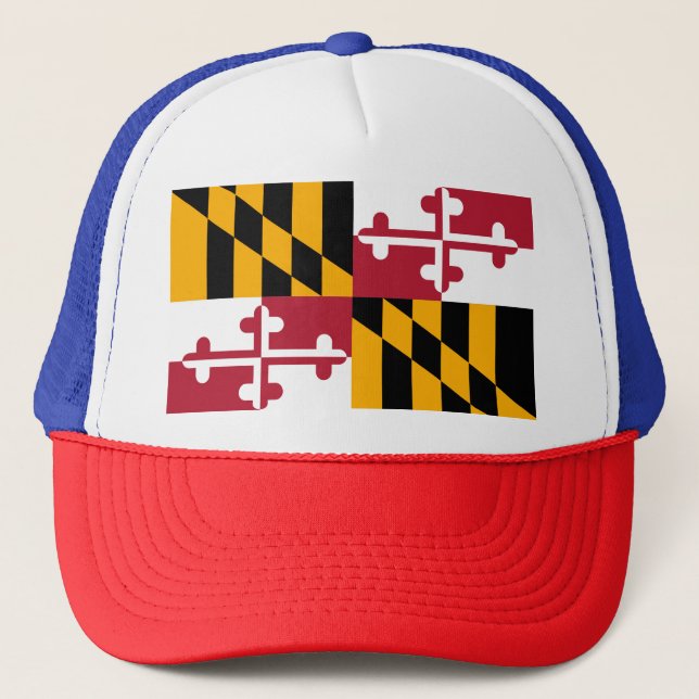 Vibrant Maryland Statlig flagga Truckerkeps (Framsida)