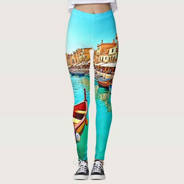 Vibrant Medelhavshamn Life Design Leggings (Framsida)