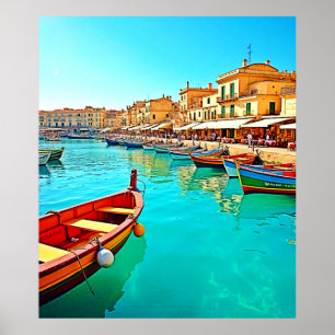 Vibrant Medelhavshamn Life Design Poster