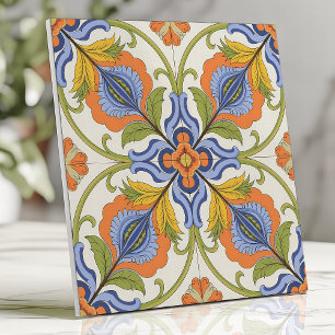 Vibrant Mediterranean Majolica Blommigt Kakelplatta