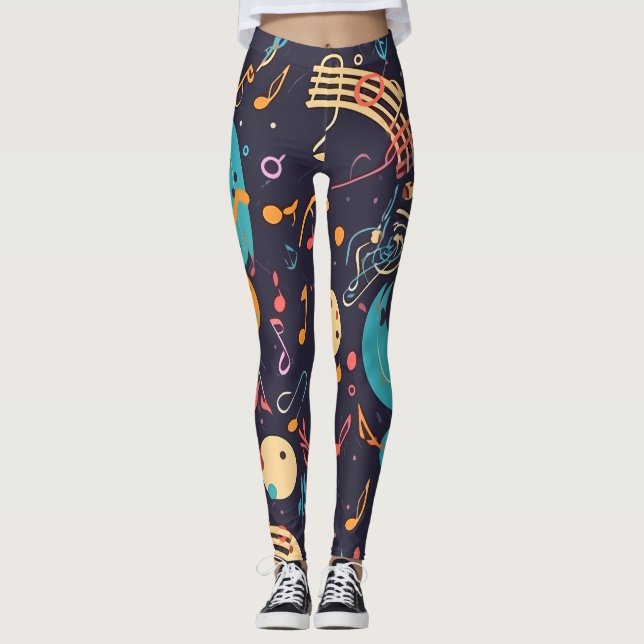 Vibrant Melody-Inspired Artwork Leggings (Framsida)