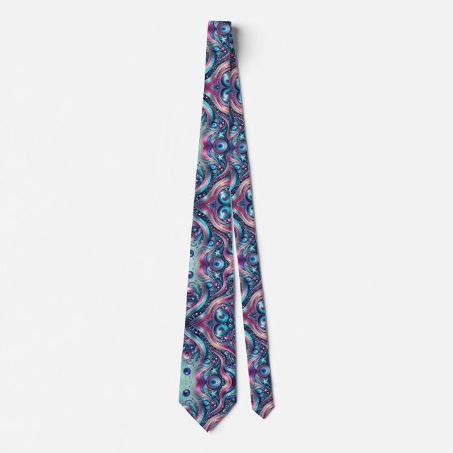 Vibrant metallisk Rosa Blue Guld Lila Stars Slips (Framsida)