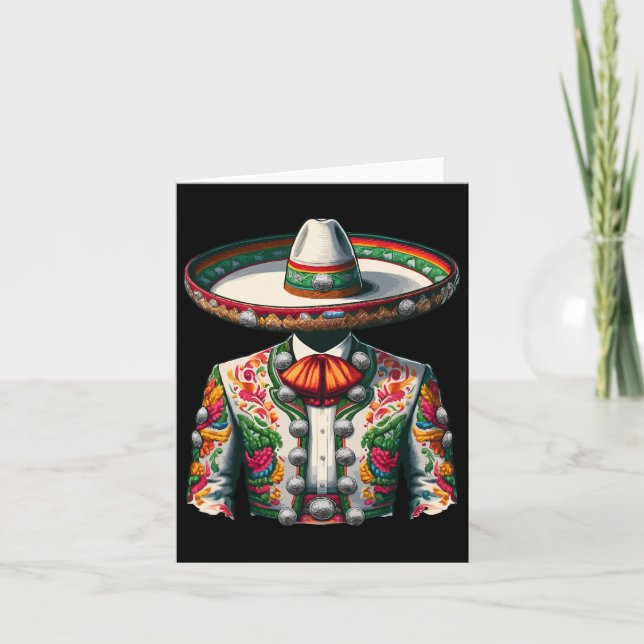 Vibrant Mexican Charro Kostym Traditional Mariachi Kort (Framsida)