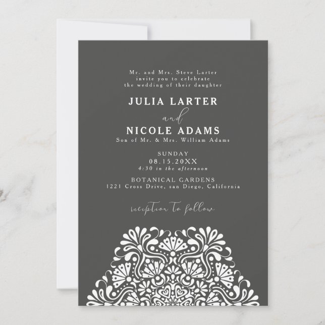 Vibrant Mexican Fiesta Rainbow Mandala Wedding Inbjudningar (Framsida)