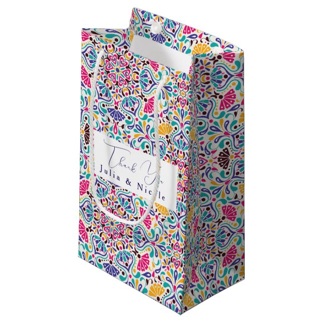 Vibrant Mexican Fiesta Stil Rainbow Bröllop (Framsidan Vinklad)