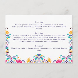 Vibrant Mexican Fiesta Stil Rainbow Bröllop Meny