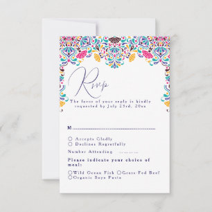 Vibrant Mexican Fiesta Stil Rainbow Bröllop OSA Kort