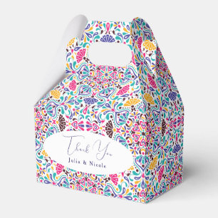 Vibrant Mexican Fiesta Stil Rainbow Bröllop Presentaskar