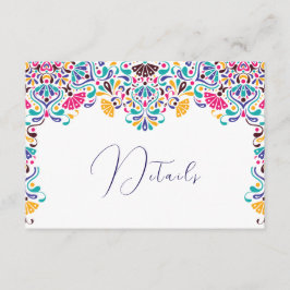Vibrant Mexican Fiesta Stil Rainbow Bröllop Tilläggskort