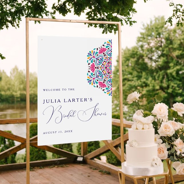 Vibrant Mexican Fiesta Style Rainbow Bridal Shower Poster (Skapare uppladdad)