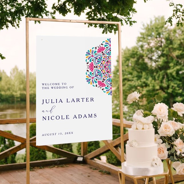 Vibrant Mexican Fiesta Style Rainbow Wedding Poster (Skapare uppladdad)