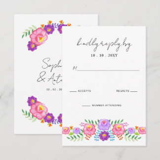 Vibrant Mexican Floral Fiesta Wedding OSA Kort