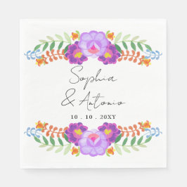 Vibrant Mexican Floral Fiesta Wedding Pappersservett