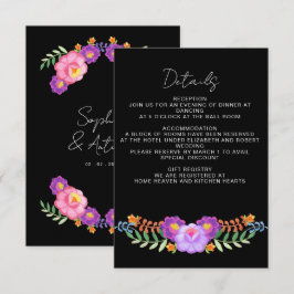 Vibrant Mexican Floral Fiesta Wedding Tilläggskort