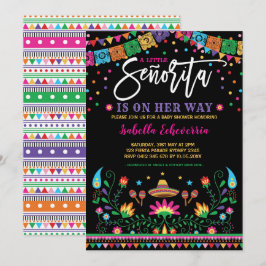 Vibrant Mexican Senorita Fiesta Baby Shower Inbjudningar
