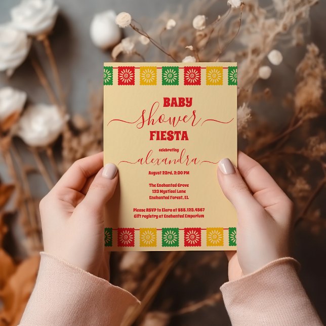 Vibrant mexikansk Blommigt Babykläder Inbjudningar (Skapare uppladdad)